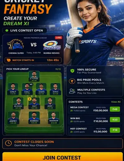 Slotwin (slots winner) fantasy cricket & matchday visual 3